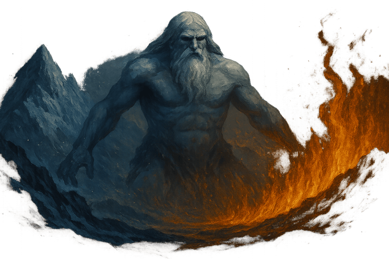 The Birth of Ymir: 
Ymir, born where ice and fire collided. Standing tall between.